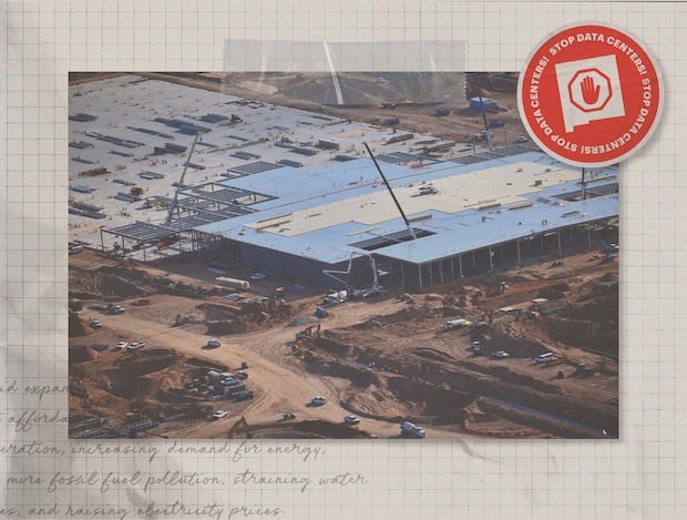 An aerial shot of the Project Jupiter site, including a massive building half-built.